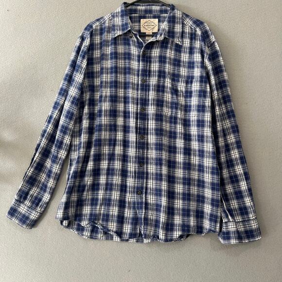ST John's Bay Shirt Mens Large Button Up Blue White Long Sleeve - Picture 1 of 4